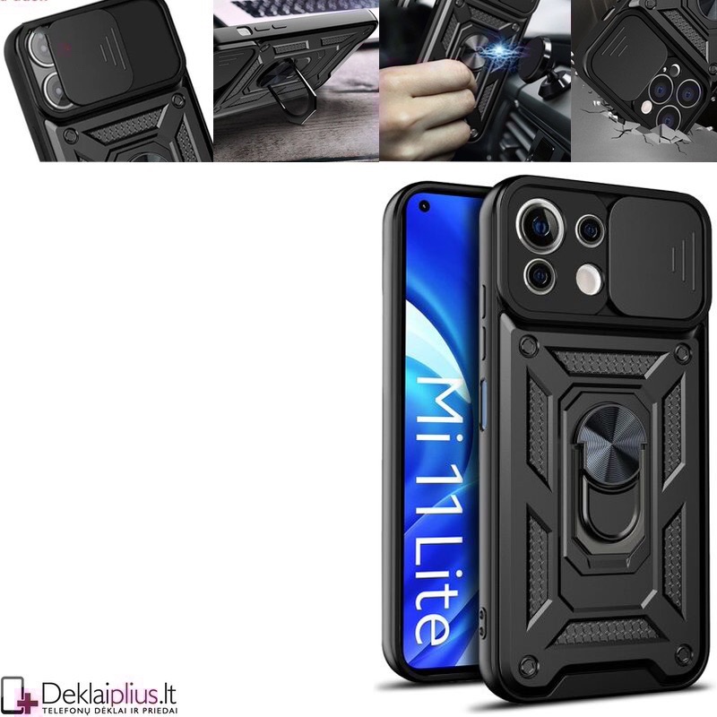 5in1 smūgiams atsparus dėklas su žiedu ir kameros apsauga (Xiaomi Mi 11 Lite/11 Lite 5G Ne) 5in1 smūgiams atsparus dėklas su žiedu ir kameros apsauga (Xiaomi Mi 11 Lite/11 Lite 5G Ne)